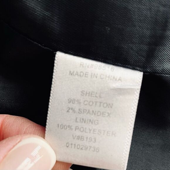 Coldwater Creek Black Velvet Feel Cotton Spandex Full Zip Jacket Size PM - Picture 9 of 10